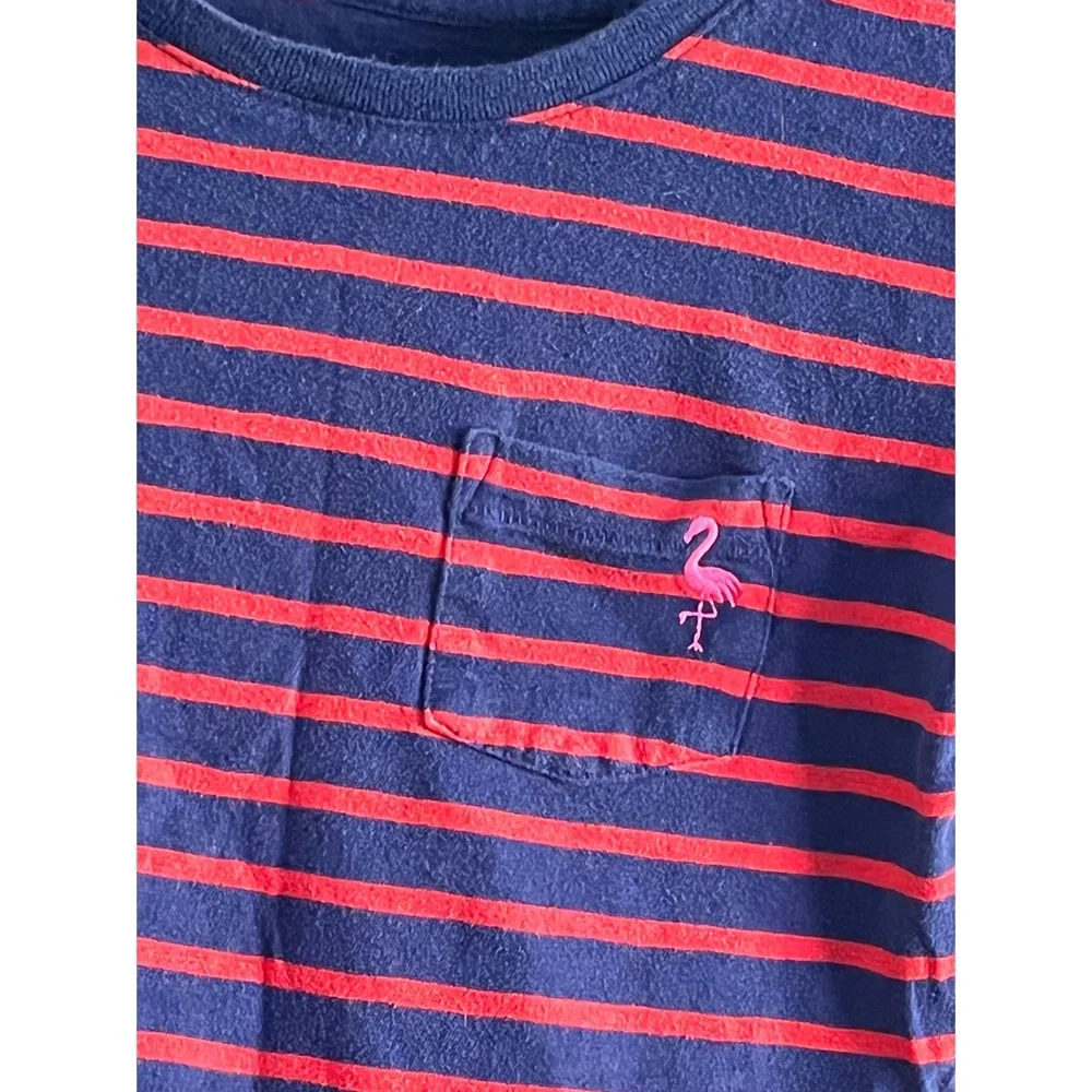 GAP • Blue & Red‎ Striped Shirt with Flamingo 🦩